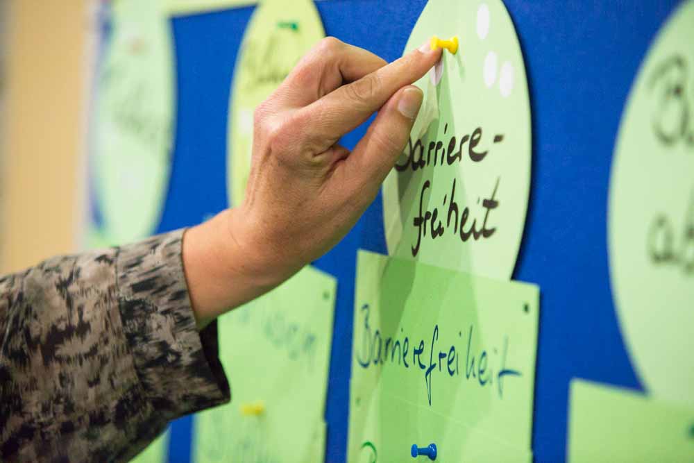 Notes on a pinboard at the Citizens' Dialogue 