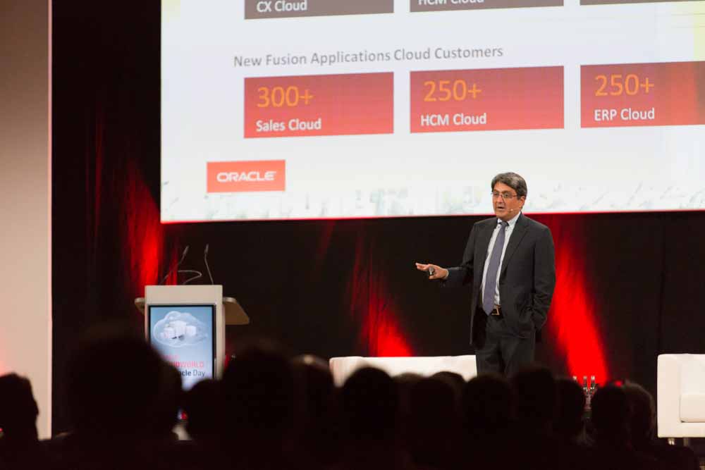 Steve Miranda, Vizepräsident Produktentwicklung auf dem Oracle Cloud Day. Die jährliche Veranstaltung richtet die sich an Verantwortliche in der IT Branche.