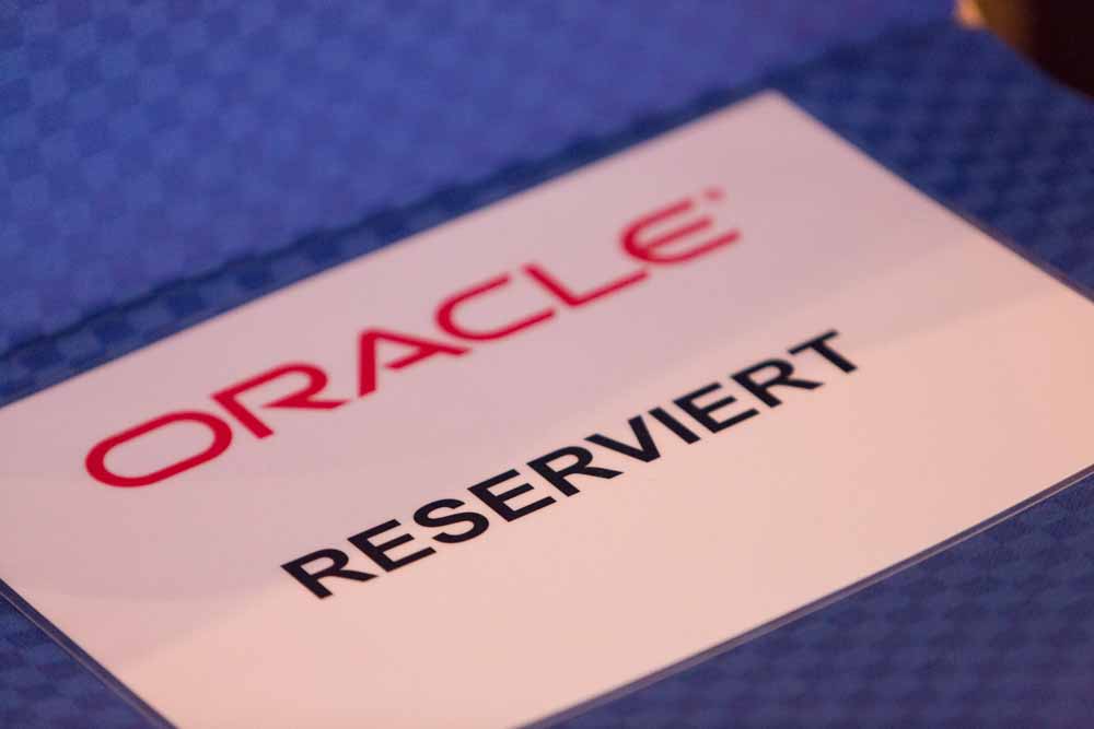 Eine Reservierungskarte für einen Teilnehmer des Oracle Cloud Days. Die jährliche Veranstaltung richtet die sich an Verantwortliche in der IT Branche.