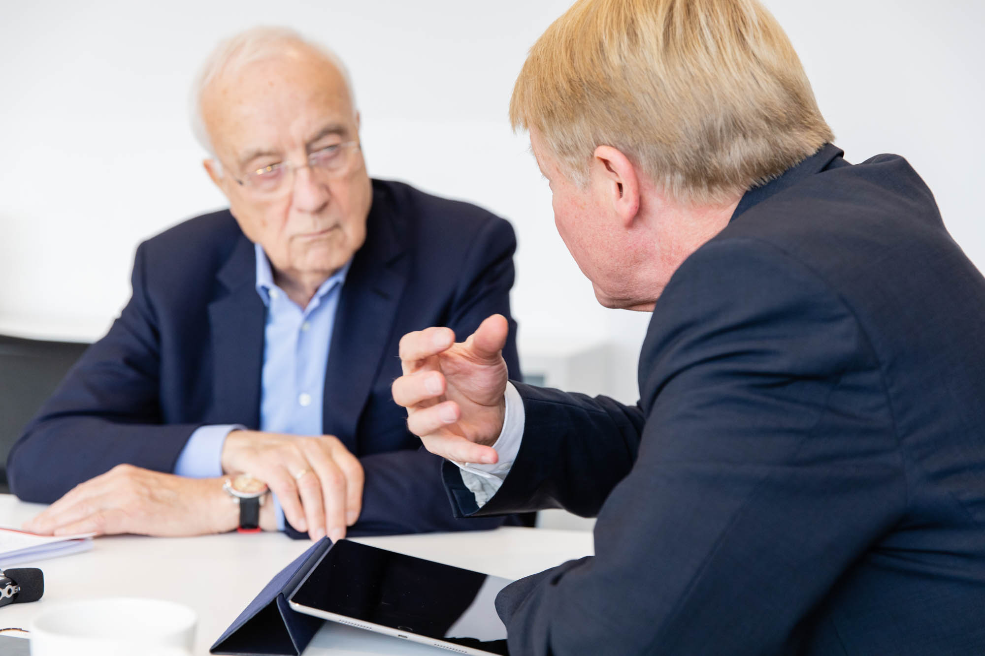 Reiner Hoffmann, Chairman of the German Trade Union Confederation, in an interview with journalist Fritz Pleitgen.