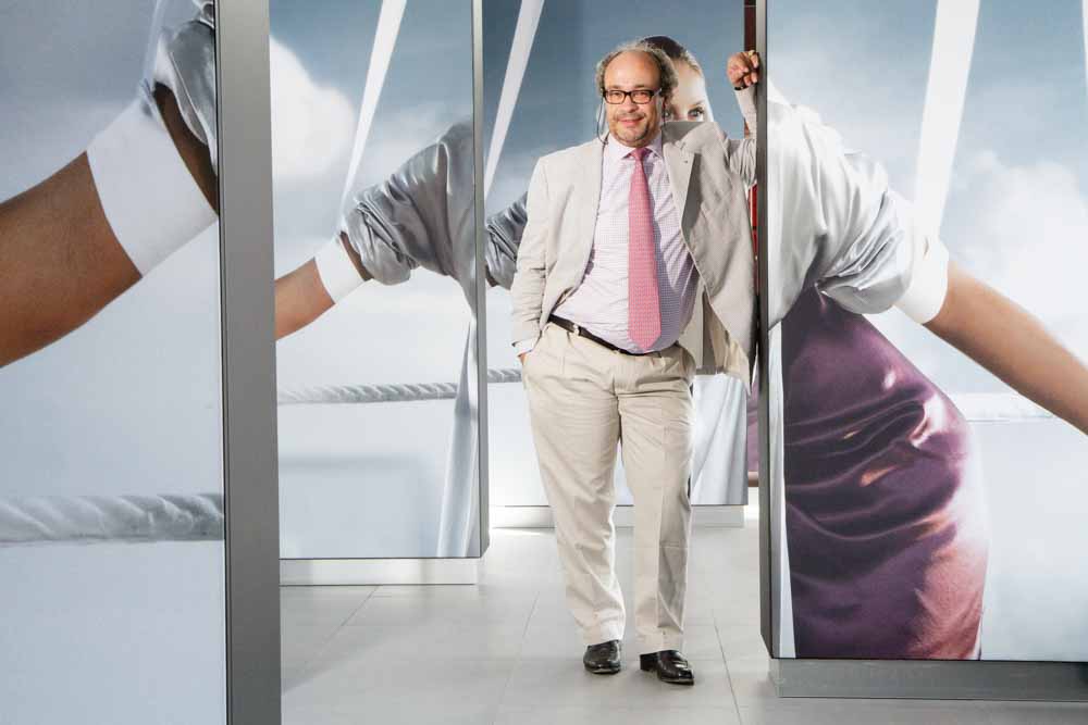 Leica owner Andreas Kaufmann, at the headquarters of Leica. Photographed for the german manager magazine.