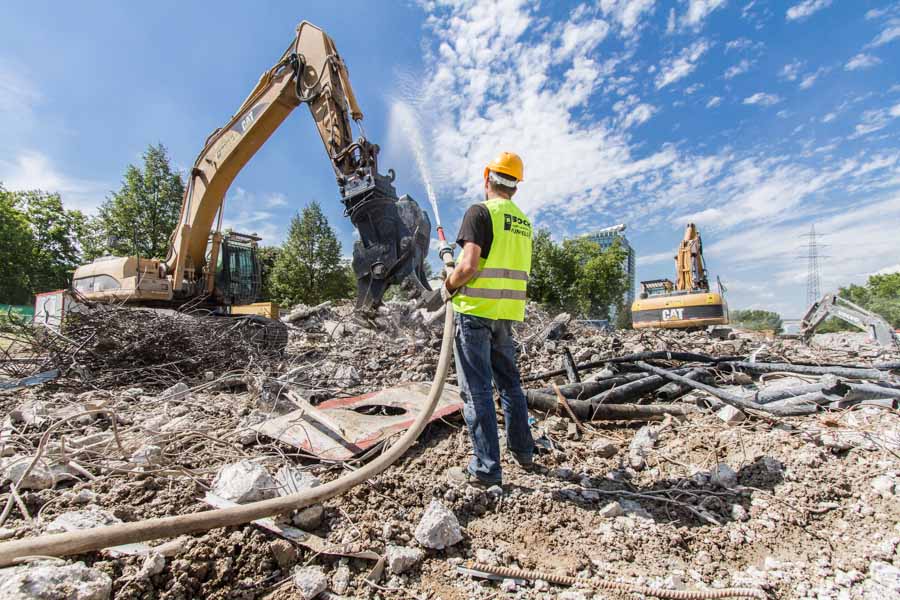 The old buildings are being demolished on the site of the future Clariant Innovation Center